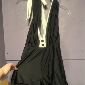 Unique vintage romper swim suit large nwt